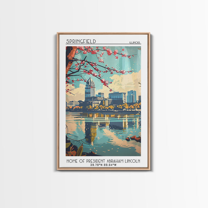 Springfield Travel Poster, Framed Canvas Print, City Travel Poster, Travel Wall Decor, Travel Prints, Travel Decor, Gallery Wall Set
