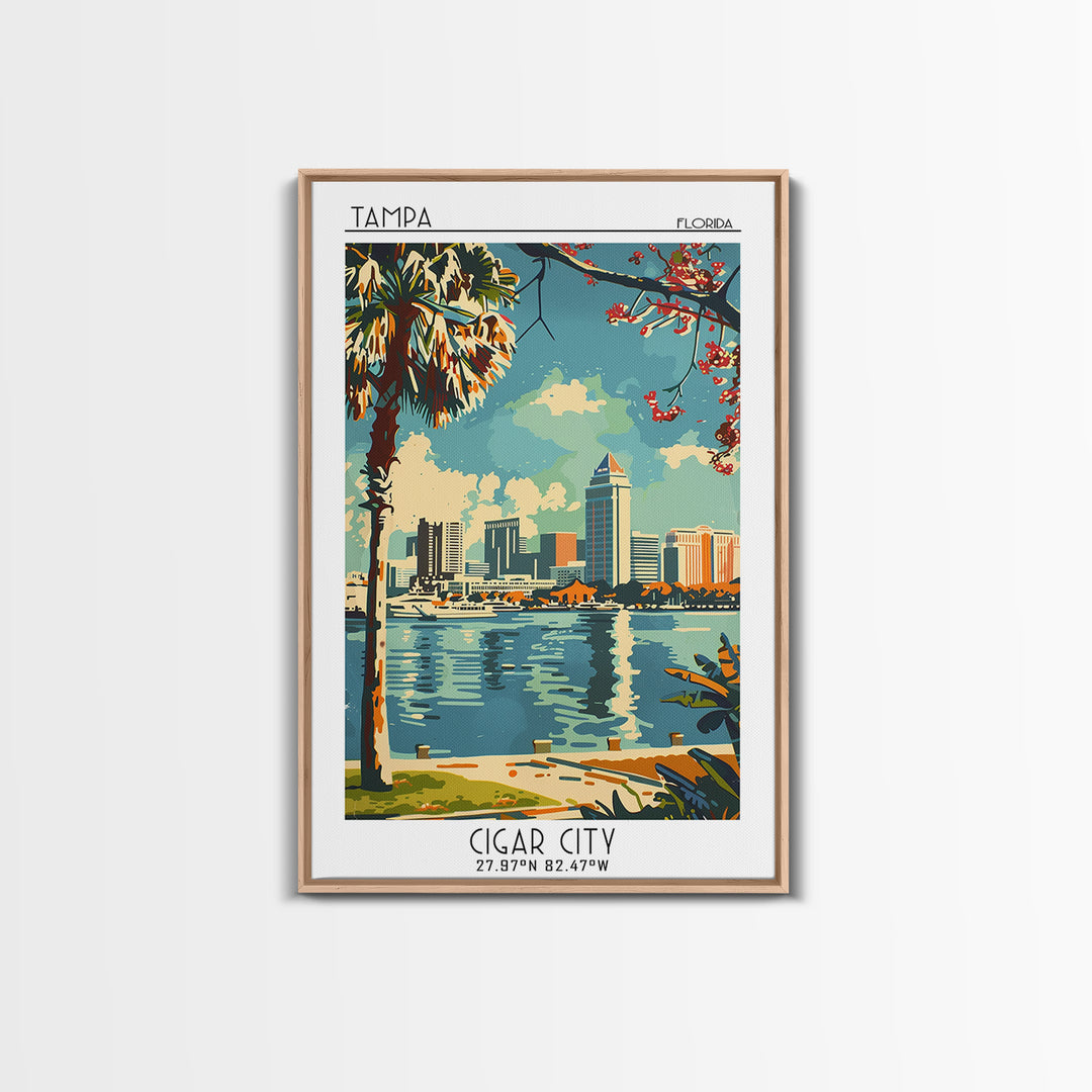 Tampa Travel Poster, Canvas Print, Retro Travel Poster, City Wall Art, Travel Print, Travel Prints, Home Decor, Living Room Wall Art