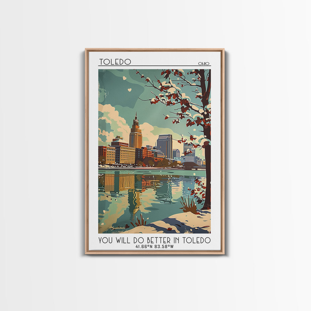 Toledo Travel Poster, Framed Canvas Print, Travel Prints, Landscape Art, Retro Travel Poster, City Travel Poster, Retro Travel Print