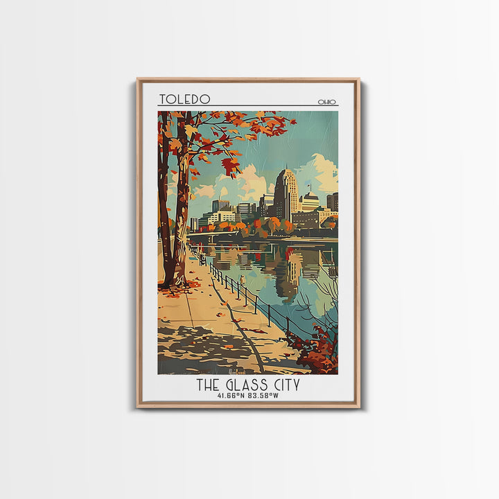 Toledo Ohio Travel Poster, Canvas Print, City Art Print, Travel Wall Art, Fine Art Print, Colorful Wall Art, Poster Print, Art Print