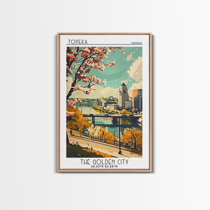 Topeka Travel Poster, Canvas Print, City Travel Poster, Travel Wall Decor, Retro Travel Poster, Fine Art Print, Living Room Wall Art