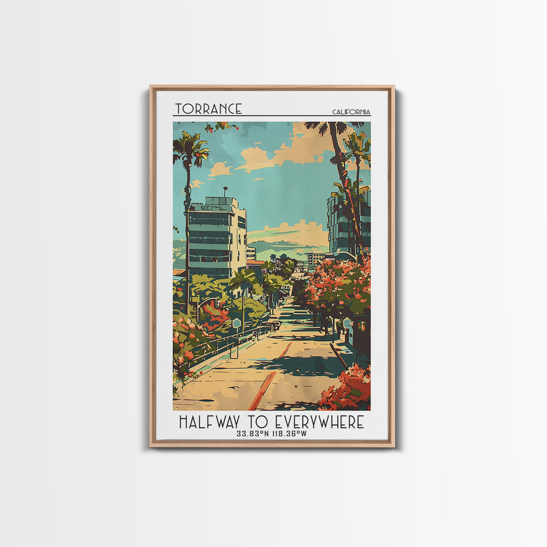 Torrance California Travel Poster, Canvas Print, City Travel Poster, Travel Wall Art, Travel Posters, Wanderlust Gift, Travel Prints