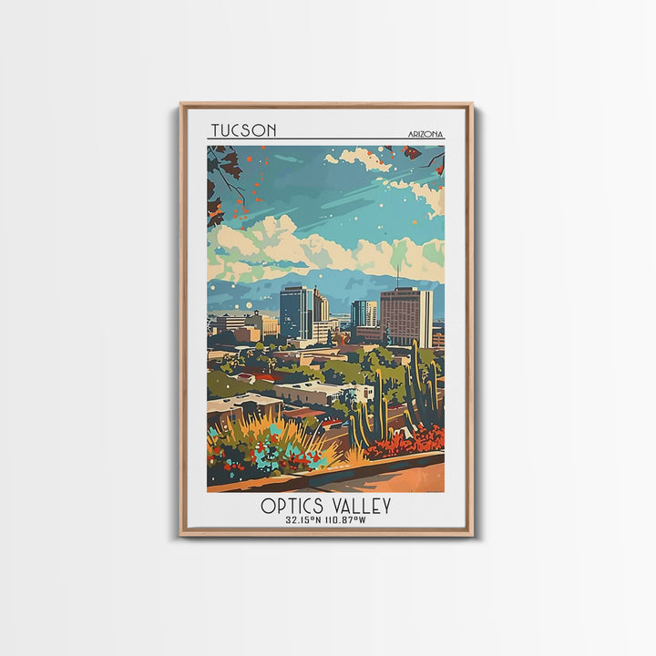 Tucson Travel Poster, Framed Canvas Print, Travel Prints, Landscape Art, Minimalist Poster, Wanderlust Gift, Art Print, Travel Decor