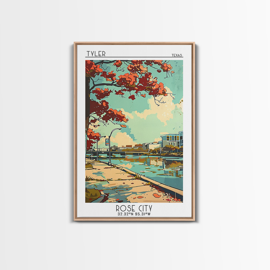 Tyler Texas Travel Poster, Canvas Print, Retro Travel Poster, City Wall Art, Retro Travel Print, Vintage Poster, Wall Art, Art Print