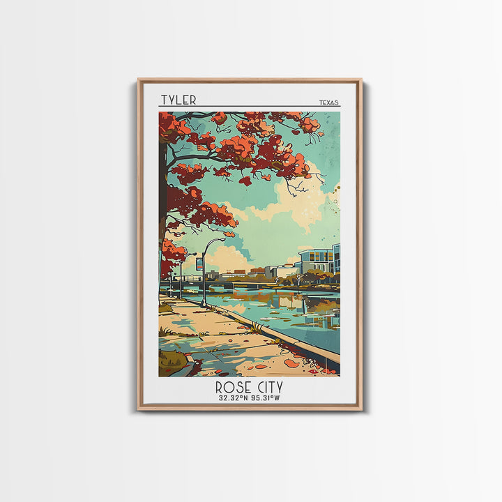 Tyler Texas Travel Poster, Canvas Print, Retro Travel Poster, City Wall Art, Retro Travel Print, Vintage Poster, Wall Art, Art Print