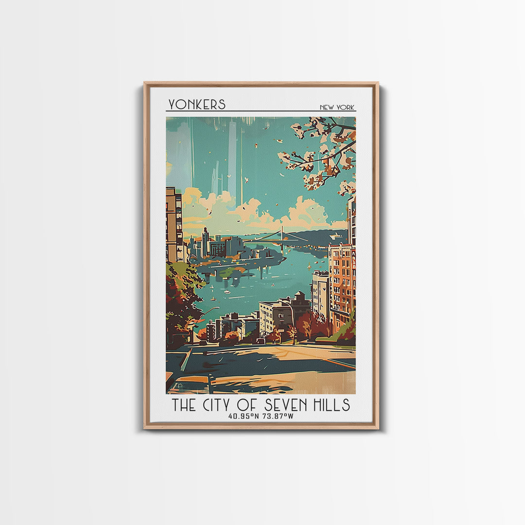 Yonkers Travel Poster, Canvas Print, Poster Print, Travel Wall Art, City Illustration, Travel Posters, Poster Art, Colorful Wall Art
