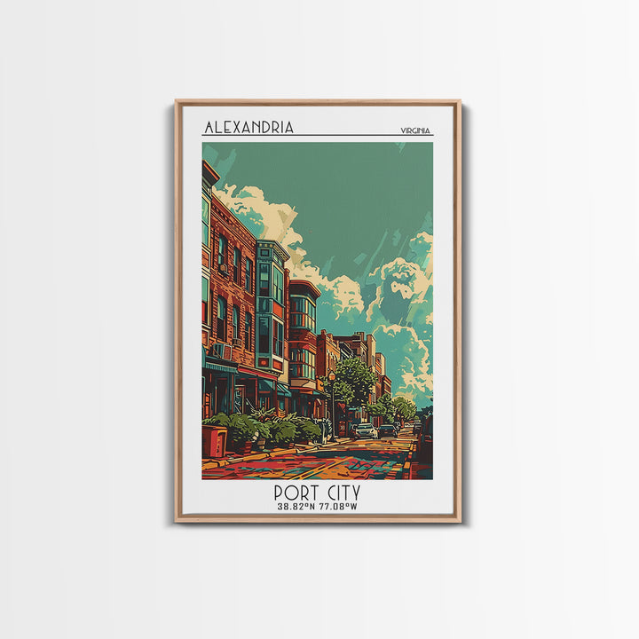 Alexandria Travel Poster, Framed Canvas Print, Travel Art Print, Modern Wall Decor, City Travel Poster, Wall Art, Retro Travel Print