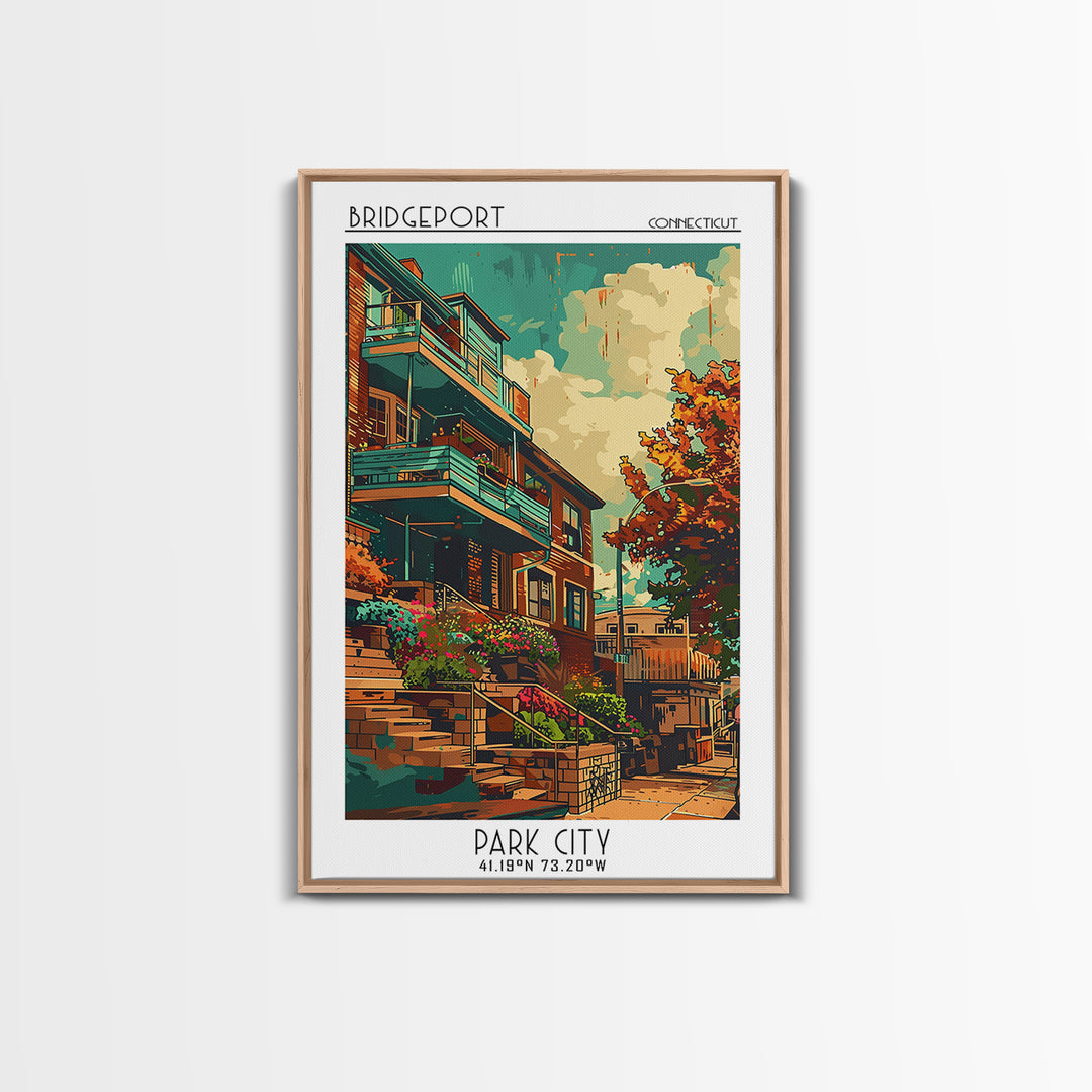 Bridgeport Travel Poster, Canvas Print, Travel Wall Art, City Wall Art, Poster Art, Wall Art, Retro Travel Poster, Modern Wall Decor
