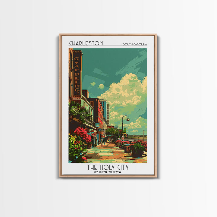 Charleston Travel Poster, Canvas Print, Retro Travel Poster, City Wall Art, Minimalist Poster, Home Office Decor, Retro Travel Print