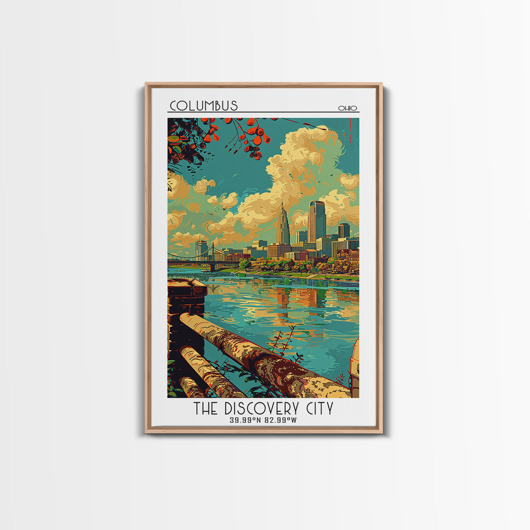 Columbus Ohio Travel Poster, Canvas Print, Poster Print, Travel Wall Art, City Wall Art, Poster Art, Landscape Art, Travel Art Print