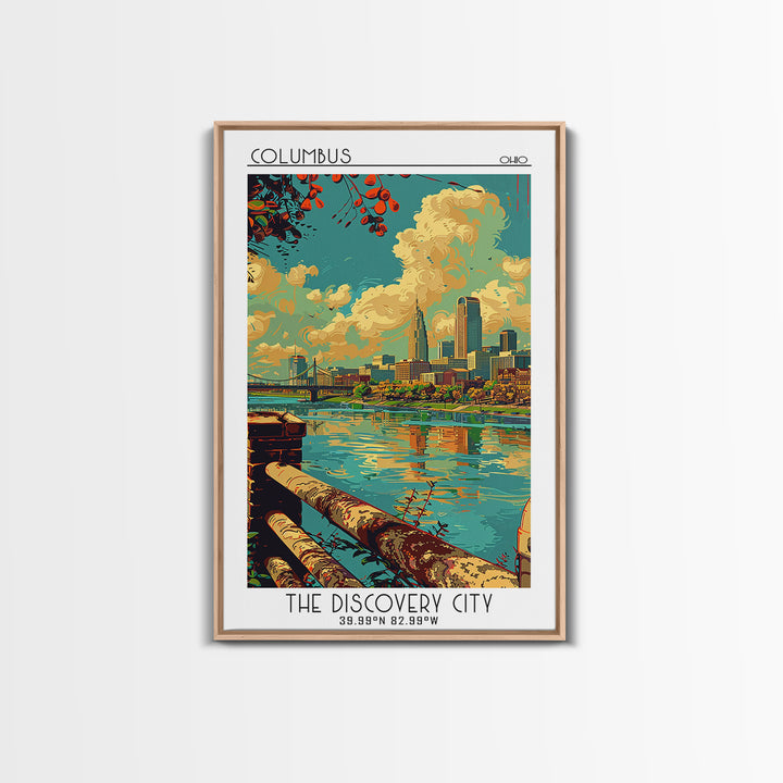 Columbus Ohio Travel Poster, Canvas Print, Poster Print, Travel Wall Art, City Wall Art, Poster Art, Landscape Art, Travel Art Print