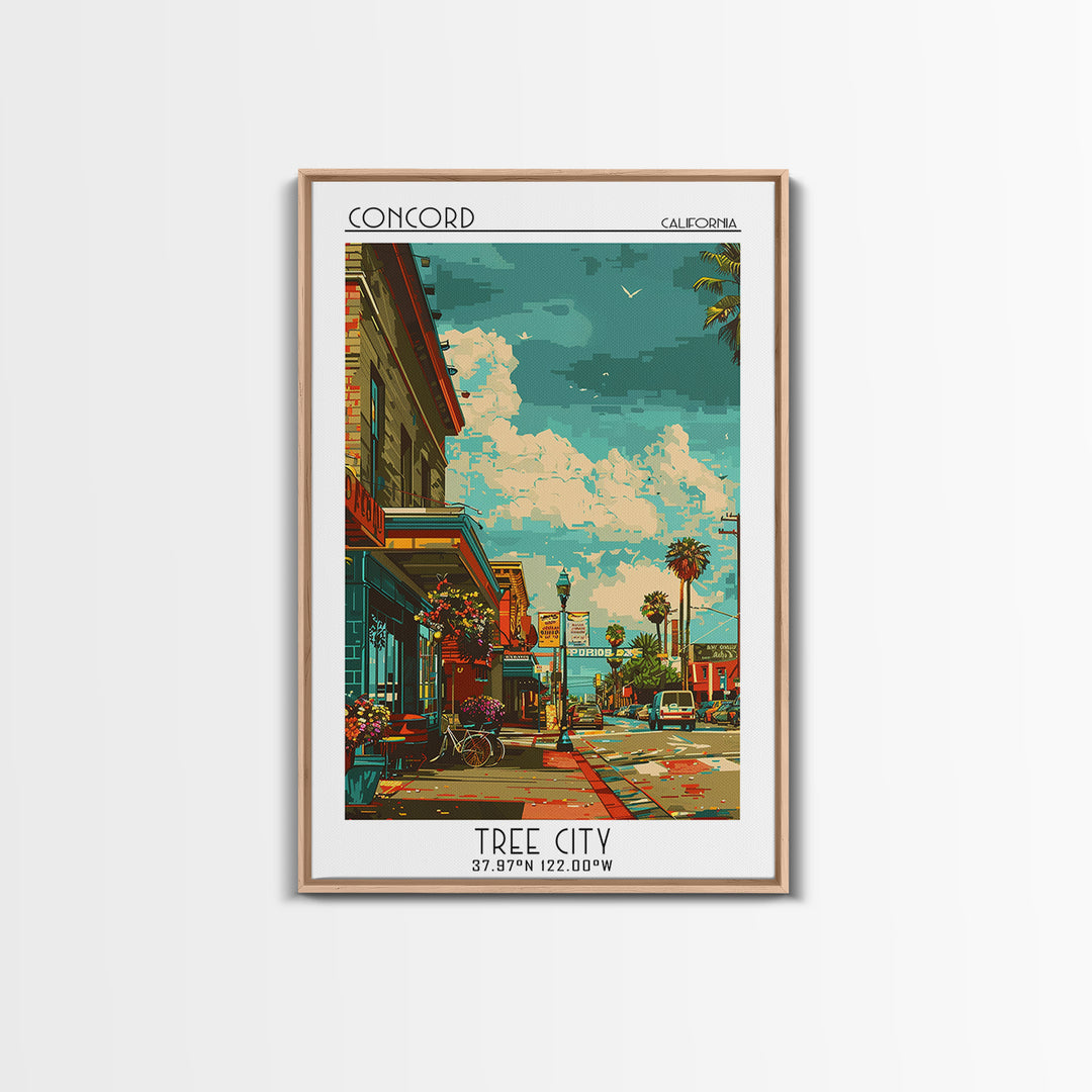 Concord Travel Poster, Canvas Print, Travel Wall Art, City Wall Art, Minimalist Poster, Travel Prints, City Illustration, Home Decor