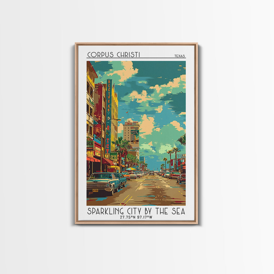 Corpus Christi Travel Poster, Canvas Print, City Art Print, Travel Wall Art, Home Office Decor, Minimalist Poster, City Illustration