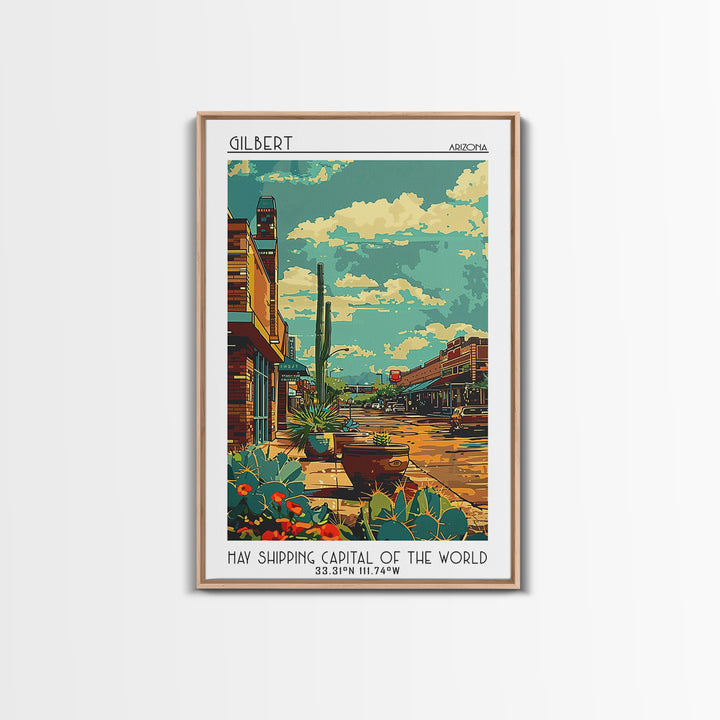 Gilbert Travel Poster, Canvas Print, Poster Print, Travel Wall Art, Poster Art, City Travel Poster, City Wall Art, Home Office Decor
