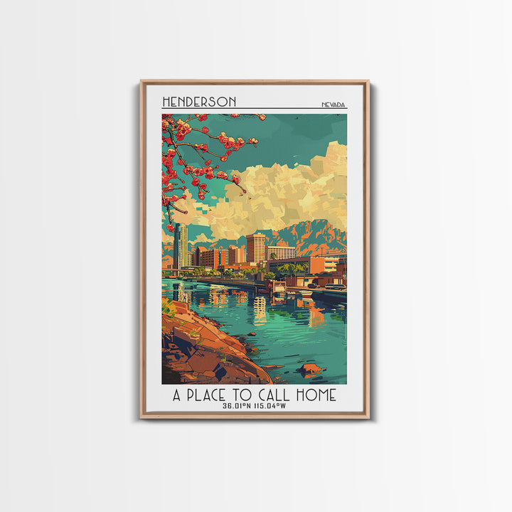 Henderson Travel Poster, Canvas Print, Poster Print, Travel Wall Art, Mid Century Wall Art, Travel Decor, Wall Art, Travel Art Print
