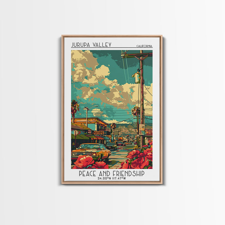 Jurupa Valley Travel Poster, Canvas Print, City Travel Poster, Travel Wall Art, Retro Travel Print, Modern Wall Decor, Landscape Art