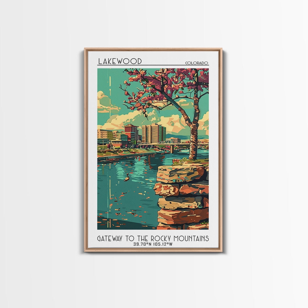 Lakewood Travel Poster, Canvas Print, Travel Art Print, Modern Wall Decor, Wall Art, City Wall Art, Travel Wall Decor, Landscape Art