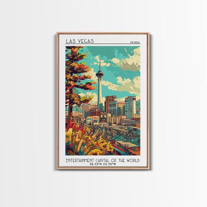 Las Vegas Travel Poster, Canvas Print, City Travel Poster, Travel Wall Art, Travel Prints, Mid Century Wall Art, Vintage City Poster