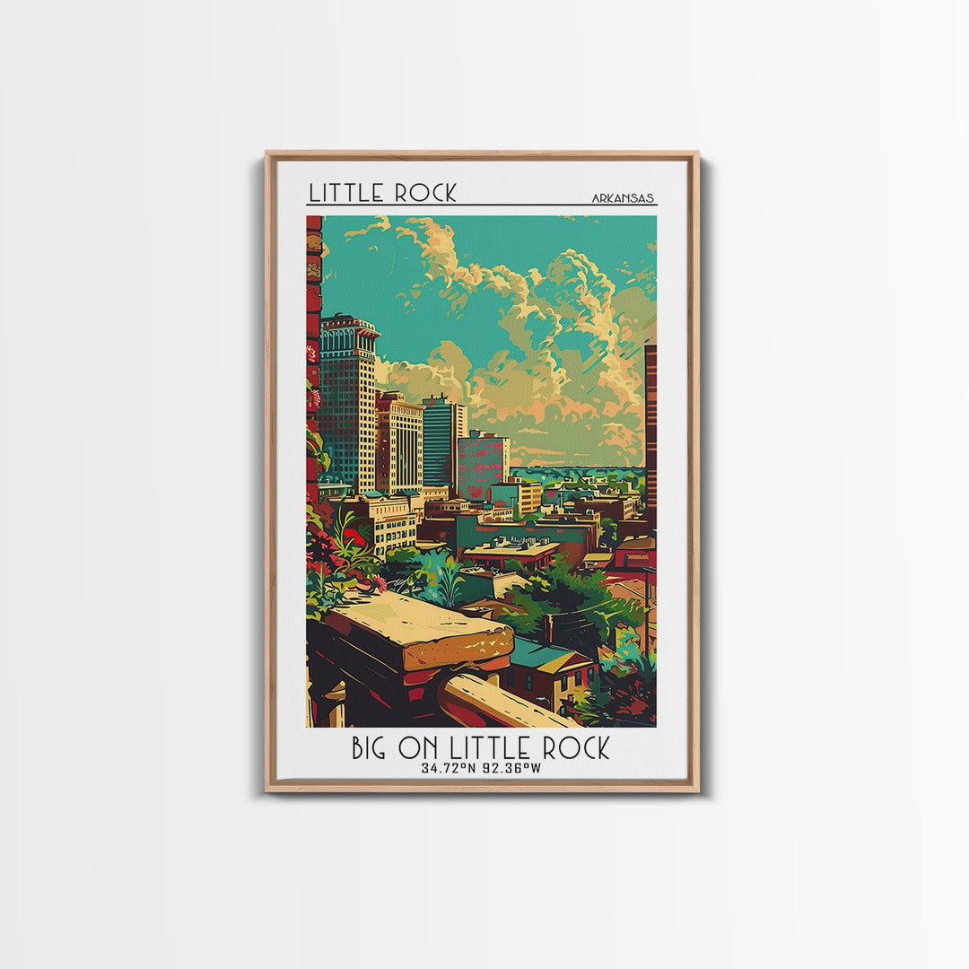 Little Rock Travel Poster, Canvas Print, City Travel Poster, Travel Wall Art, Retro Travel Poster, Retro Travel Print, Travel Prints