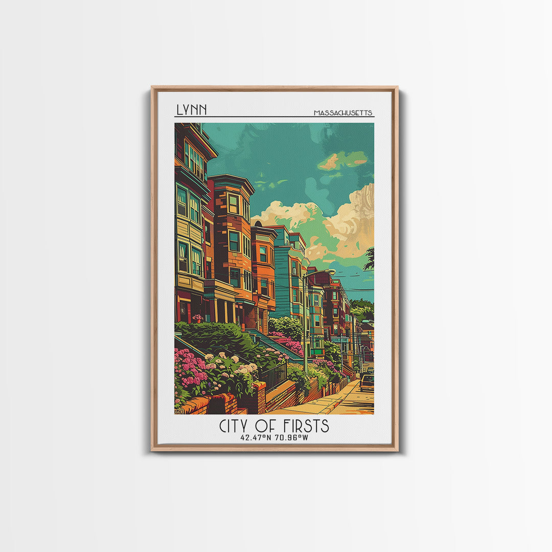 Lynn Travel Poster, Canvas Print, Retro Travel Poster, City Wall Art, Travel Print, Colorful Wall Art, Landscape Art, Travel Posters