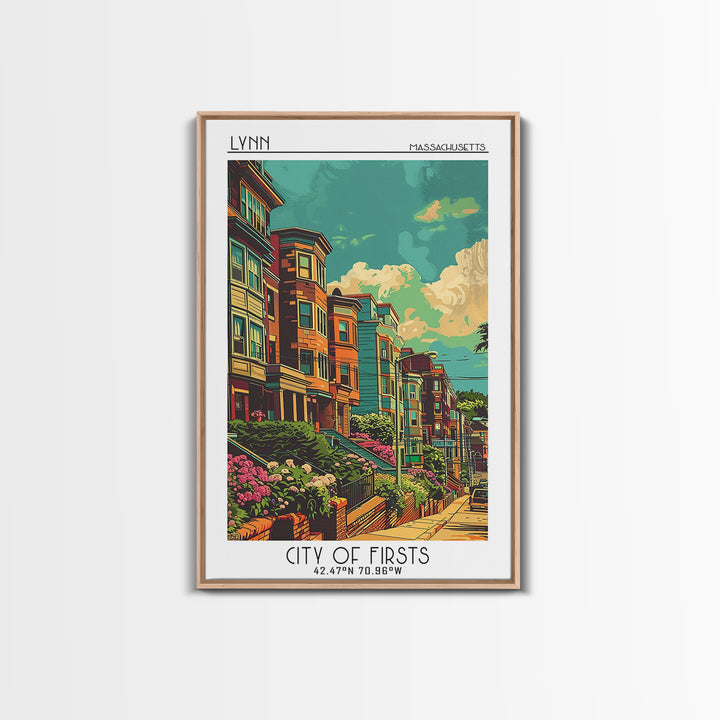 Lynn Travel Poster, Canvas Print, Retro Travel Poster, City Wall Art, Travel Print, Colorful Wall Art, Landscape Art, Travel Posters