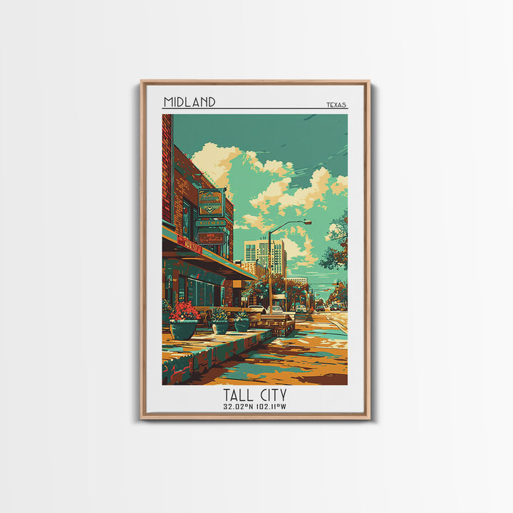 Midland Travel Poster, Framed Canvas Print, Poster Print, Travel Wall Art, Art Print, Travel Print, Retro Travel Print, Travel Decor