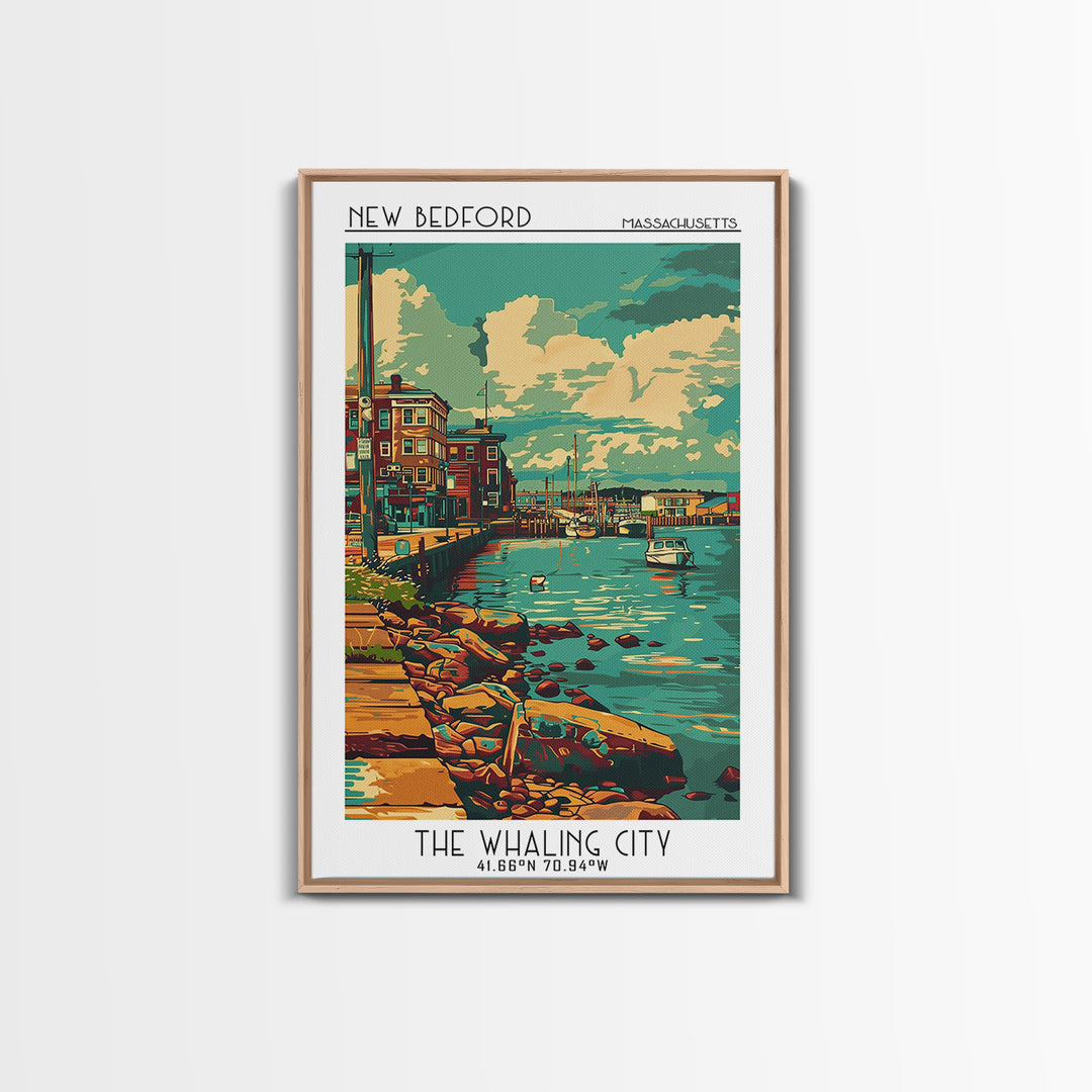 New Bedford Travel Poster, Framed Canvas Print, City Travel Poster, Travel Wall Art, Vintage Posters, Travel Posters, Vintage Poster