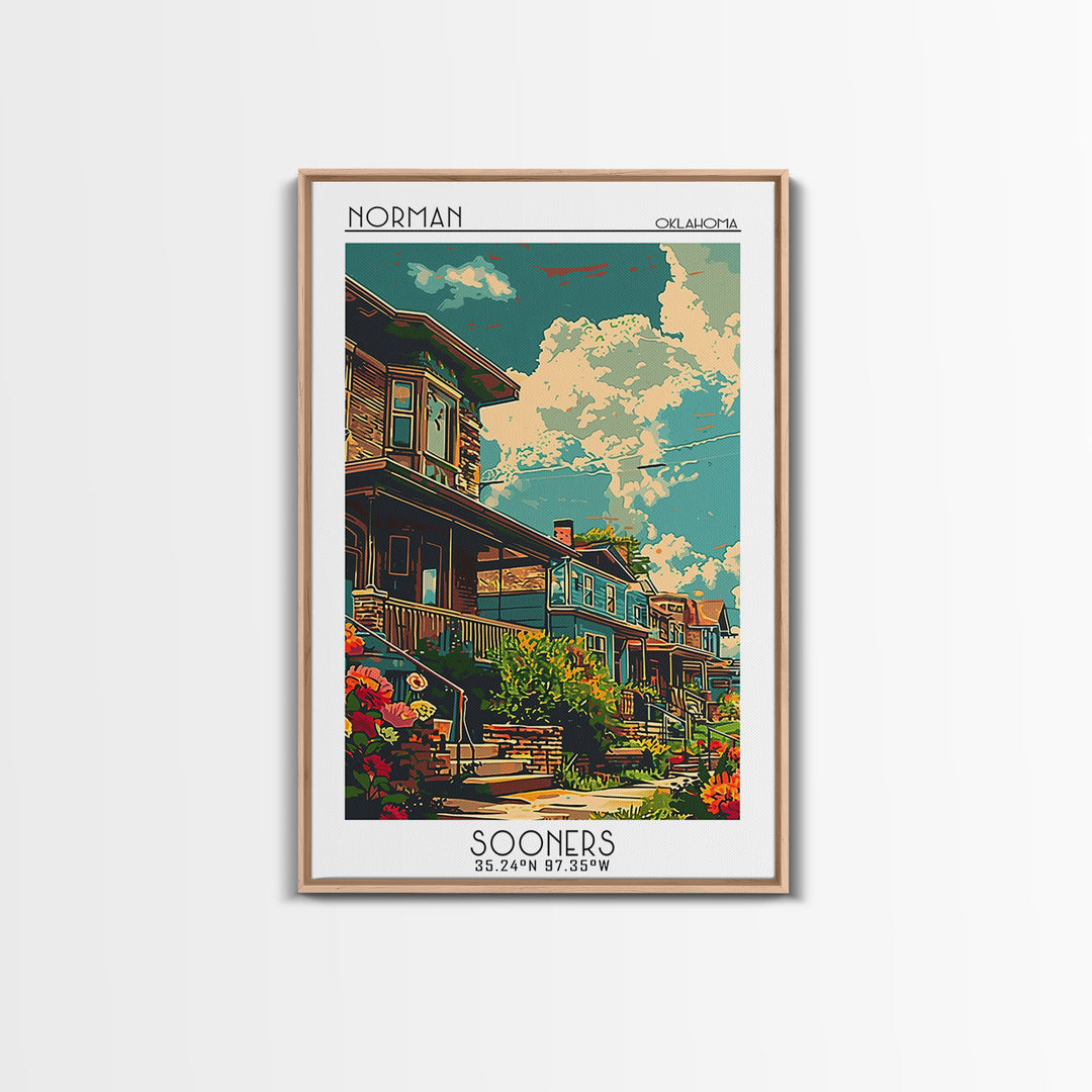 Norman Travel Poster, Canvas Print, Travel Wall Decor, Minimalist Poster, Wall Art, City Travel Poster, City Art Print, Travel Print