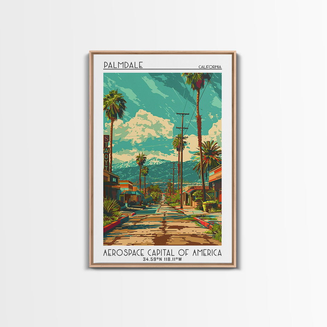 Palmdale Travel Poster, Canvas Print, City Art Print, Travel Wall Art, Travel Print, Travel Art Print, Home Decor, Travel Wall Decor