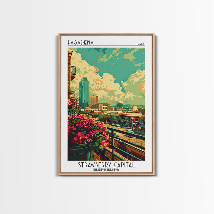 Pasadena Texas Travel Poster, Canvas Print, City Travel Poster, Travel Wall Art, City Illustration, City Art Print, Travel Art Print