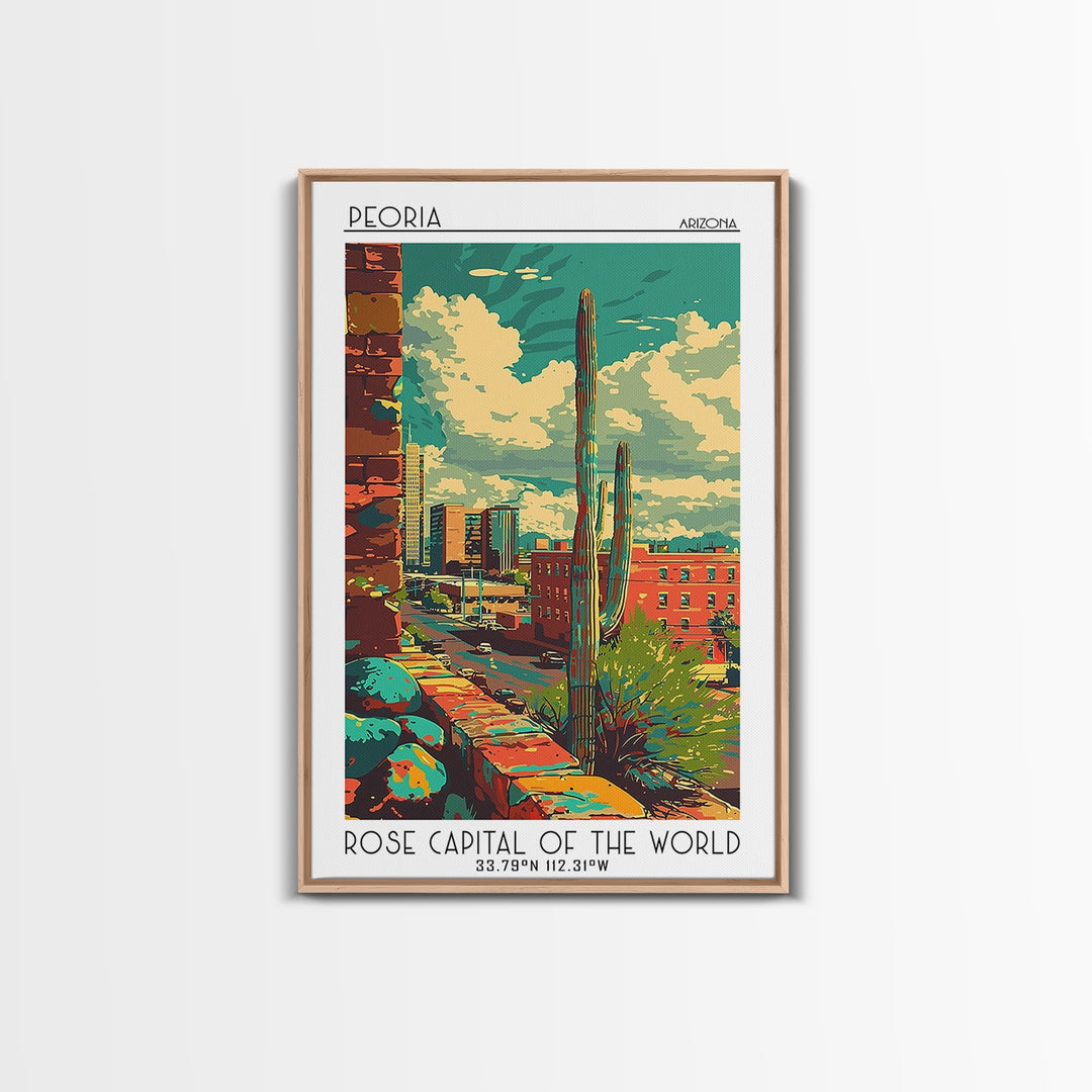 Peoria Travel Poster, Canvas Print, City Travel Poster, Travel Wall Decor, Travel Art Print, Living Room Wall Art, Home Office Decor