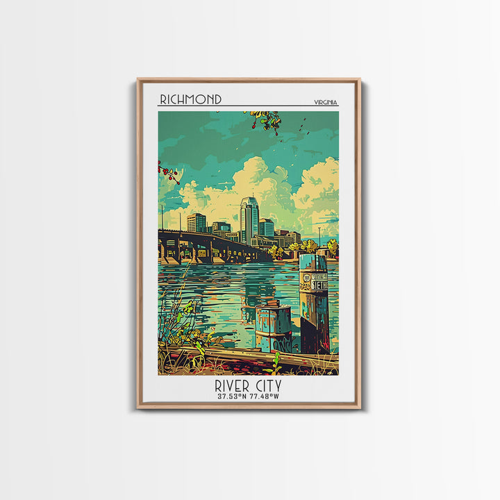Richmond Virginia Travel Poster, Framed Canvas Print, Poster Print, Travel Wall Art, Home Office Decor, Travel Print, Travel Posters
