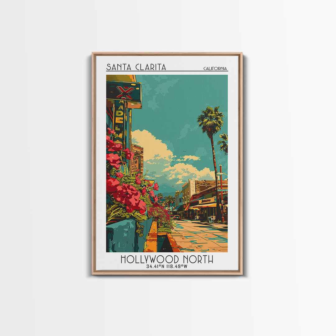 Santa Clarita Travel Poster, Framed Canvas Print, City Travel Poster, Vintage City Poster, Vintage Poster, Wall Art, Wanderlust Gift