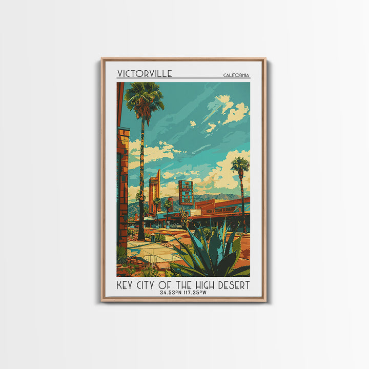 Victorville Travel Poster, Framed Canvas Print, City Travel Poster, Travel Wall Art, Retro Wall Art, Gallery Wall Set, City Wall Art