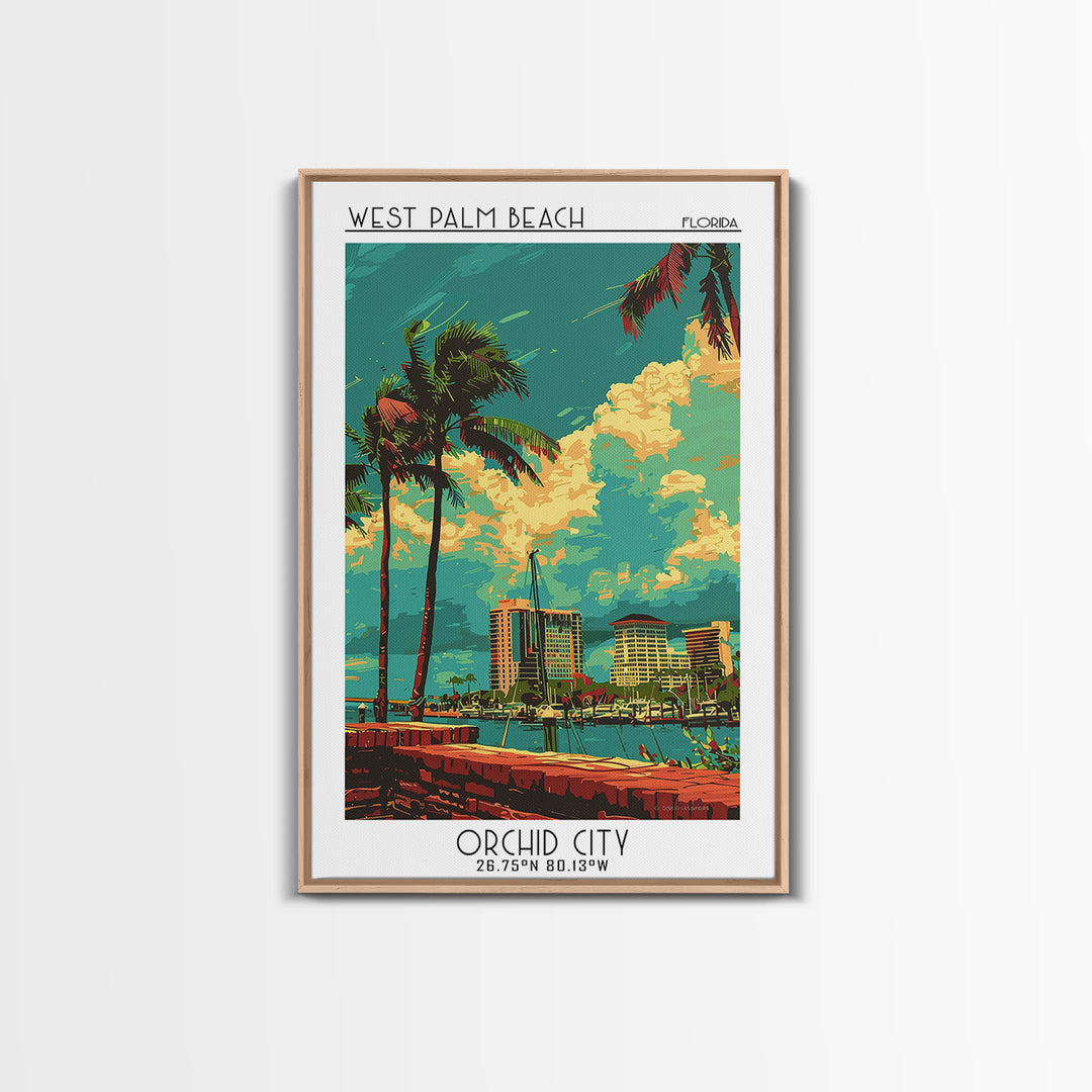 West Palm Beach Travel Poster, Canvas Print, City Travel Poster, Travel Wall Art, Travel Posters, Retro Travel Poster, Travel Prints