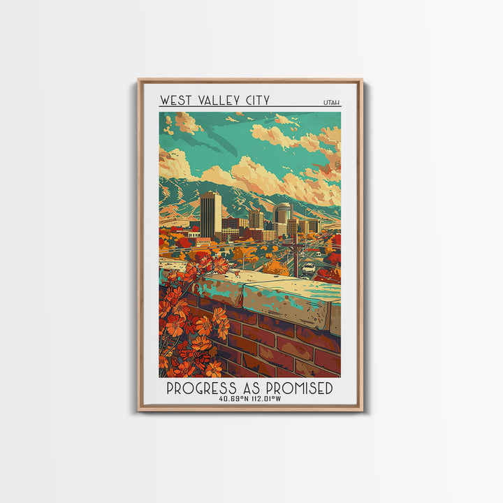 West Valley City Travel Poster, Framed Canvas Print, City Travel Poster, Travel Wall Decor, Home Decor, Fine Art Print, Travel Print