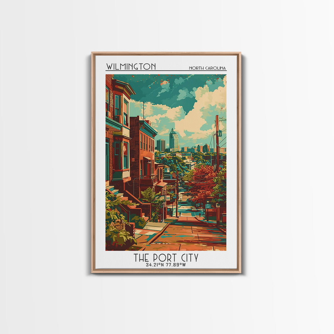 Wilmington Travel Poster, Canvas Print, Poster Print, Travel Wall Art, Watercolor Cityscape, Travel Posters, Travel Decor, Art Print