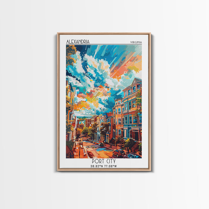 Alexandria Travel Poster, Framed Canvas Print, Vintage Travel Print, City Wall Art, Travel Wall Art, City Illustration, Poster Print