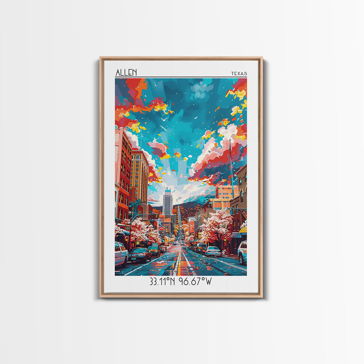 Allentown Travel Poster, Canvas Print, Travel Prints, Landscape Art, Travel Print, City Travel Poster, Vintage Poster, City Wall Art