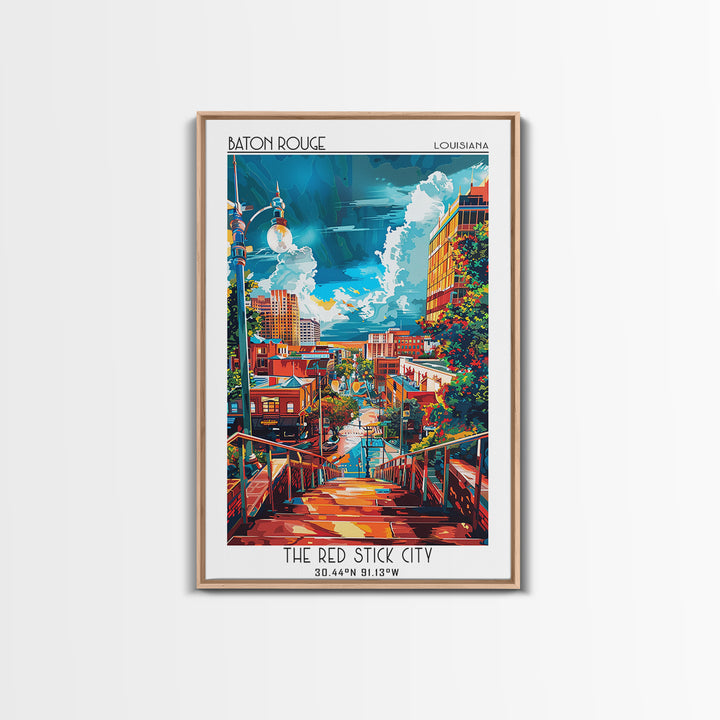 Baton Rouge Travel Poster, Canvas Print, Travel Wall Art, City Wall Art, Landscape Art, Vintage Travel Art, Poster Print, Poster Art