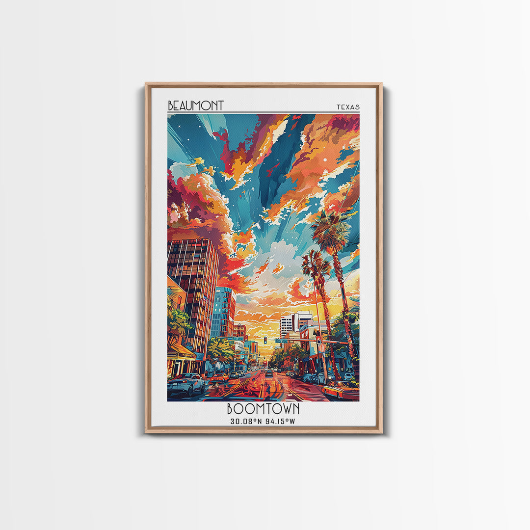 Beaumont Travel Poster, Canvas Print, Retro Wall Art, Travel Print, City Art Print, Art Print, Mid Century Wall Art, Vintage Posters