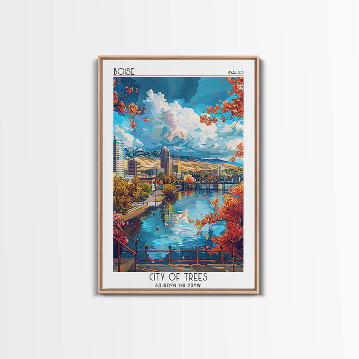 Boise Travel Poster, Canvas Print, City Travel Poster, Vintage City Poster, Vintage Travel Print, Retro Wall Art, Retro Travel Print