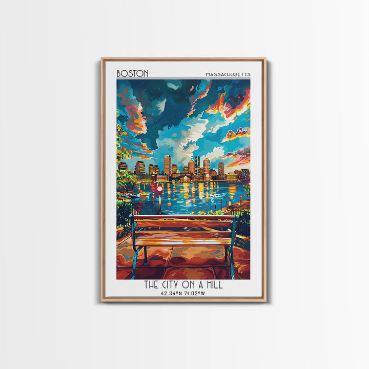 Boston Travel Poster, Canvas Print, Poster Print, Travel Wall Art, Minimalist Poster, Home Office Decor, Travel Print, City Wall Art
