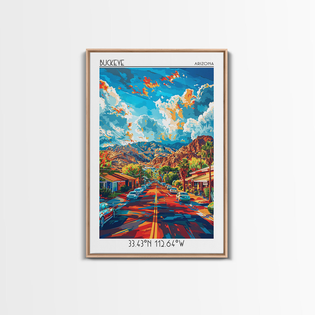 Buckeye Travel Poster, Canvas Print, Travel Prints, Landscape Art, Art Print, Vintage Travel Art, Retro Wall Art, Retro Travel Print