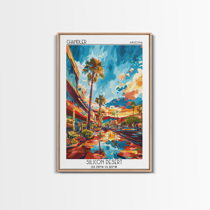 Chandler Travel Poster, Canvas Print, City Travel Poster, Travel Wall Decor, City Illustration, Modern Wall Decor, Minimalist Poster