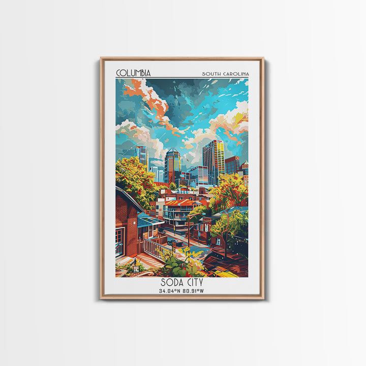 Columbia Travel Poster, Framed Canvas Print, City Travel Poster, Travel Wall Art, Gallery Wall Set, Fine Art Print, Travel Art Print