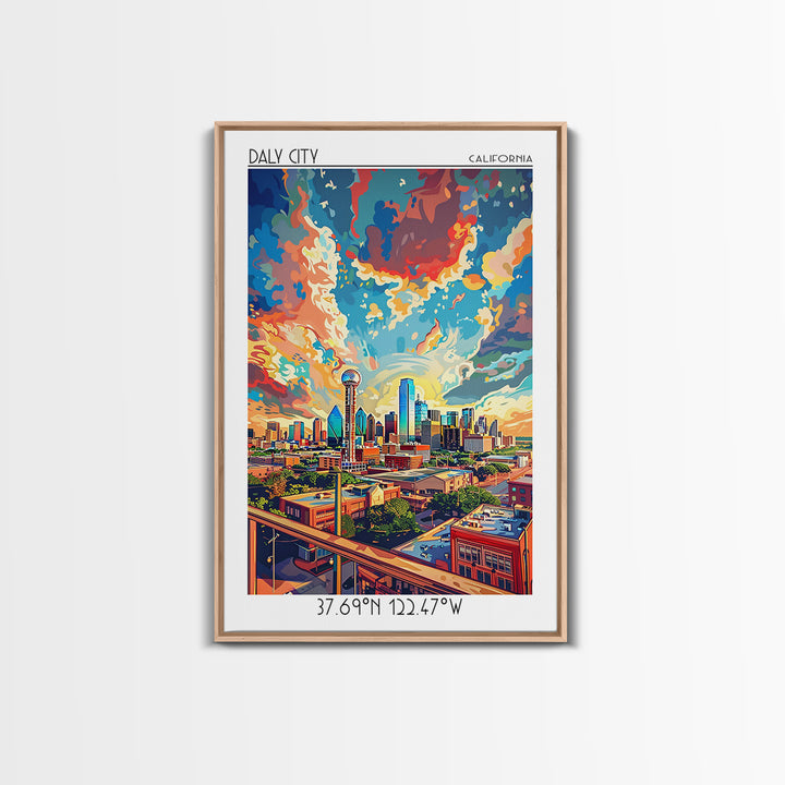 Dallas Travel Poster, Framed Canvas Print, Travel Wall Decor, Minimalist Poster, City Art Print, Travel Art Print, Modern Wall Decor