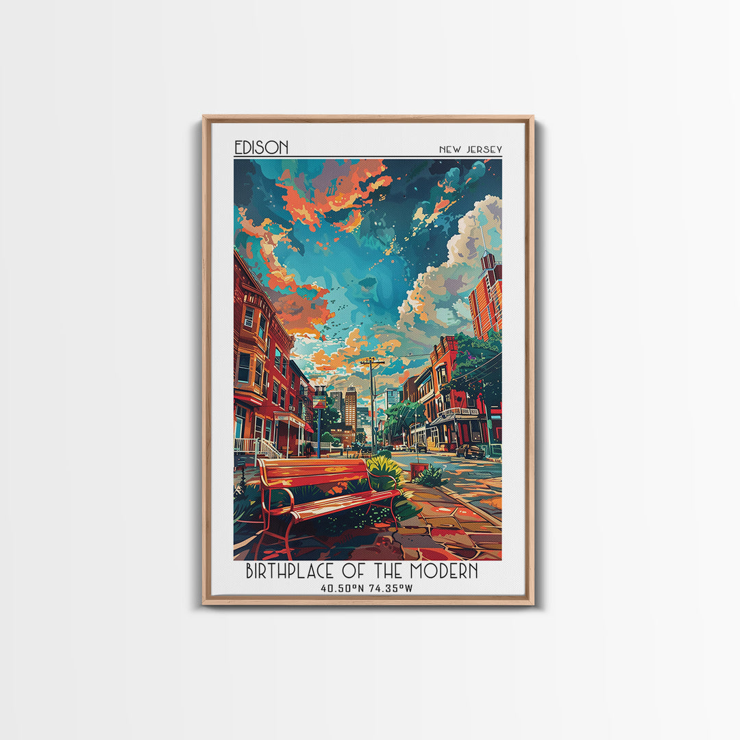 Edison Travel Poster, Canvas Print, Retro Wall Art, Travel Print, Vintage Travel, Travel Posters, Vintage Poster, Vintage Travel Art