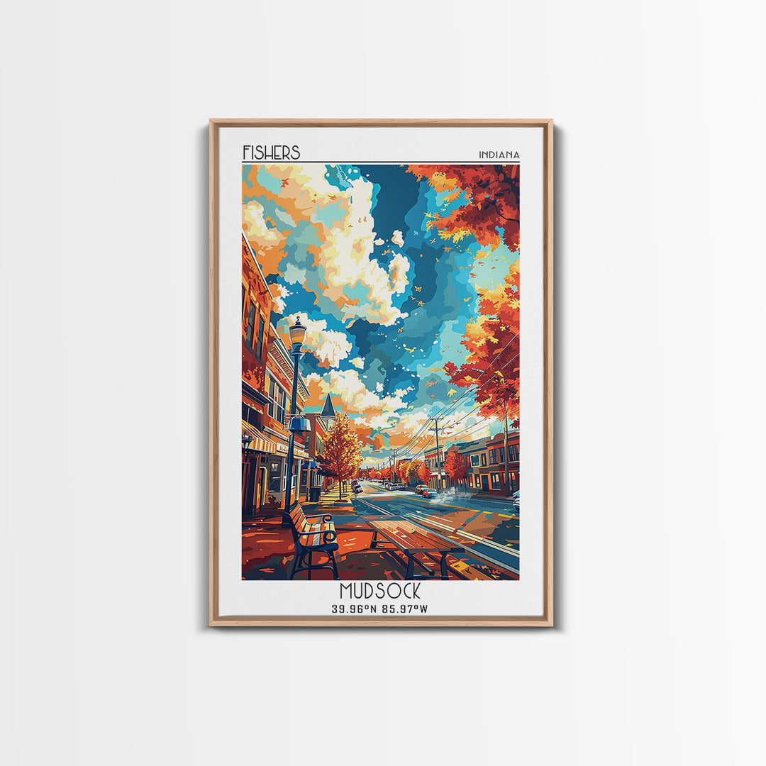 Fishers Travel Poster, Canvas Print, Travel Wall Art, City Wall Art, Poster Art, City Travel Poster, Wanderlust Gift, Travel Posters