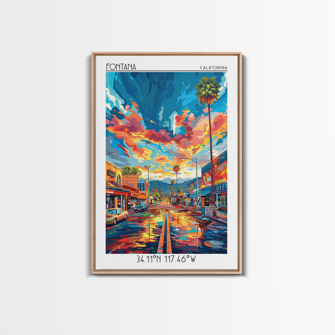 Fontana Travel Poster, Canvas Print, Poster Print, Travel Wall Art, Living Room Wall Art, Landscape Art, Wanderlust Gift, Home Decor